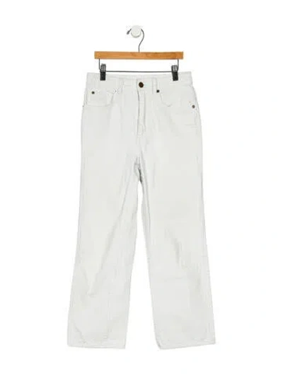 Pre-owned Apiece Apart Mid-rise Straight Leg Jeans In White