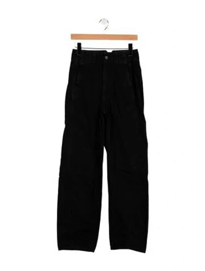 Pre-owned Apiece Apart Mid-rise Wide Leg Jeans In Black