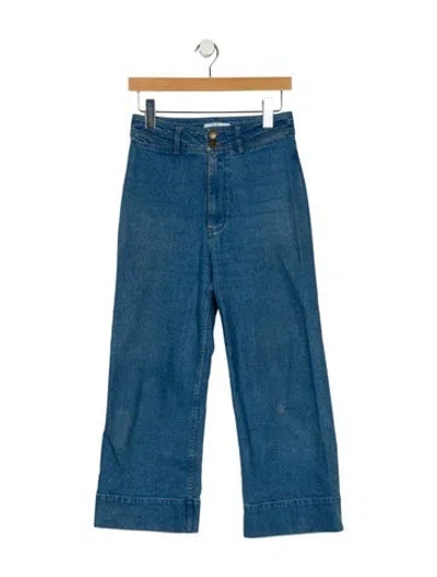 Pre-owned Apiece Apart Mid-rise Wide Leg Jeans In Blue