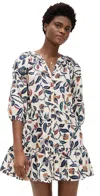 Apiece Apart Mitte Mini Dress In Garden Floral Cream In Garden Floral Cream