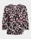 Apiece Apart Mitte Floral-print Cotton Poplin Top In Garden Floral Midnig