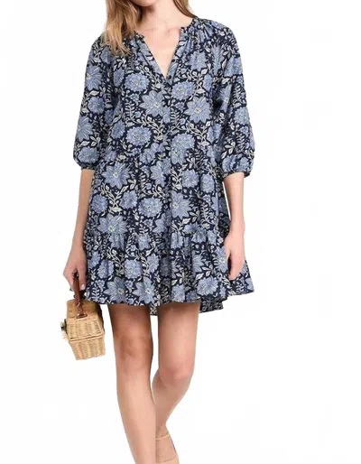 Apiece Apart Mitte Printed Mini Dress In Heritage Sky In Multi