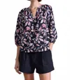 Apiece Apart Mitte V-neck Top In Garden Floral In Black