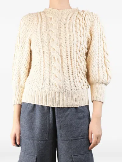 Pre-owned Apiece Apart Mixed-knit Jumper In Neutral