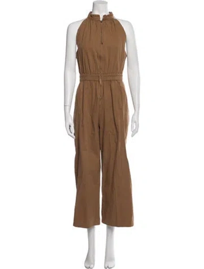 Pre-owned Apiece Apart Mock Neck Jumpsuit In Brown