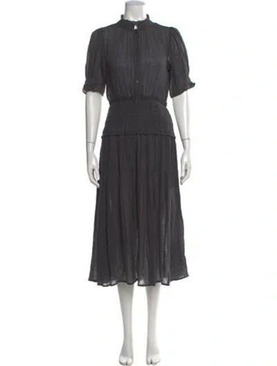 Pre-owned Apiece Apart Mock Neck Long Dress In Gray