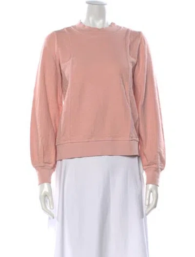 Pre-owned Apiece Apart Mock Neck Long Sleeve Sweatshirt In Pink