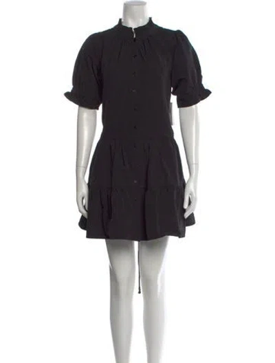 Pre-owned Apiece Apart Mock Neck Mini Dress In Black