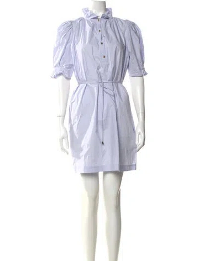 Pre-owned Apiece Apart Mock Neck Mini Dress In Blue