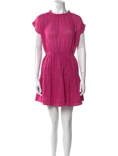 Pre-owned Apiece Apart Mock Neck Mini Dress In Pink