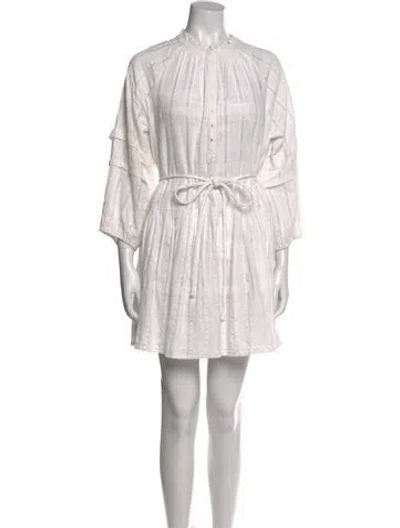 Pre-owned Apiece Apart Mock Neck Mini Dress In White