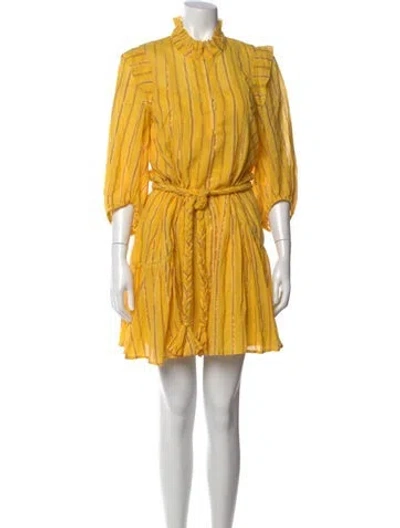 Pre-owned Apiece Apart Mock Neck Mini Dress In Yellow