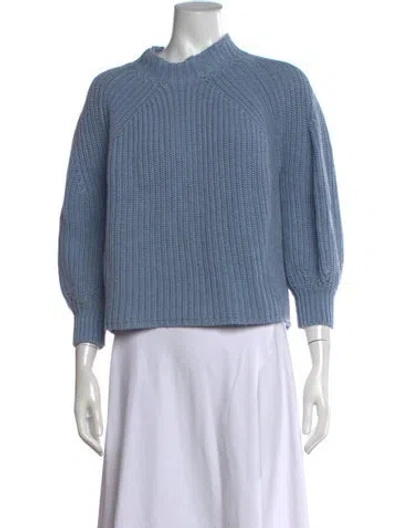 Pre-owned Apiece Apart Mock Neck Sweater In Blue
