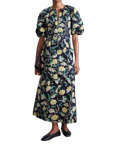 Apiece Apart Neli Maxi Dress In Essa Floral Citron In Green