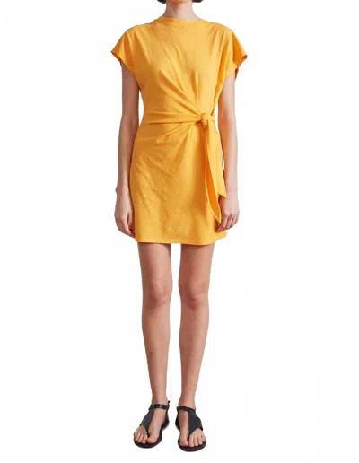 Apiece Apart Nina Cinched Waist Mini Dress In Creamsicle In Gold