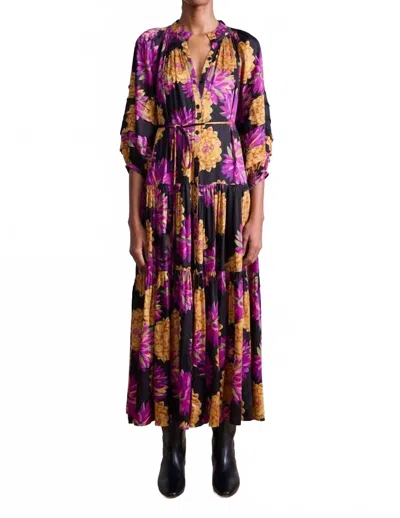 Apiece Apart Noto Maxi Dress In Pom Floral In Multi