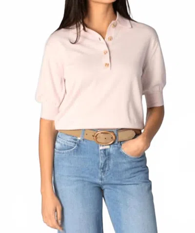 Apiece Apart Oda Polo Top In Rosewater In Multi