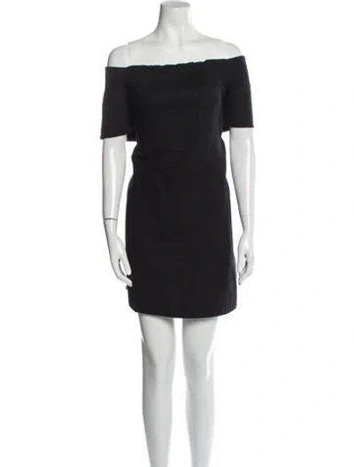 Pre-owned Apiece Apart Off-the-shoulder Mini Dress In Black