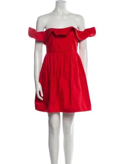 Pre-owned Apiece Apart Off-the-shoulder Mini Dress In Red