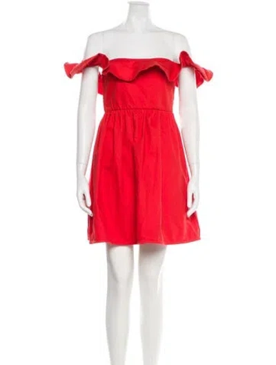 Pre-owned Apiece Apart Off-the-shoulder Mini Dress In Red