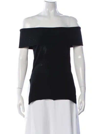 Pre-owned Apiece Apart Off-the-shoulder Short Sleeve Top In Black