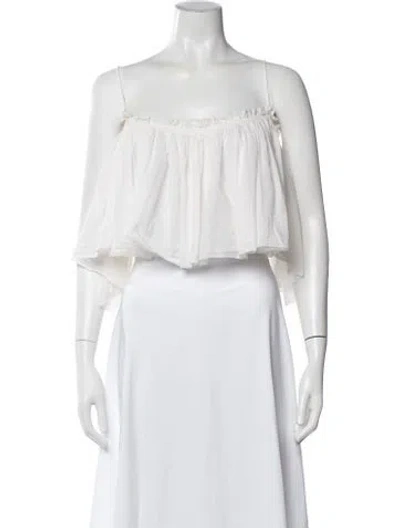 Pre-owned Apiece Apart Off-the-shoulder Sleeveless Blouse In White
