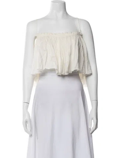 Pre-owned Apiece Apart Off-the-shoulder Sleeveless Top In White