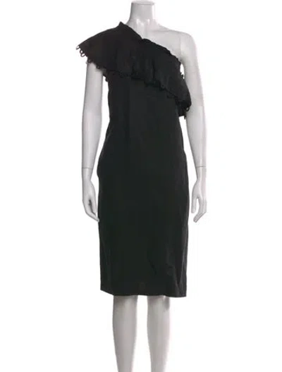 Pre-owned Apiece Apart One-shoulder Knee-length Dress In Black