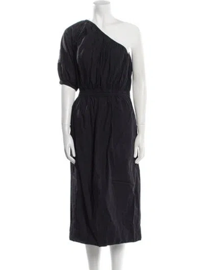 Pre-owned Apiece Apart One-shoulder Long Dress In Black