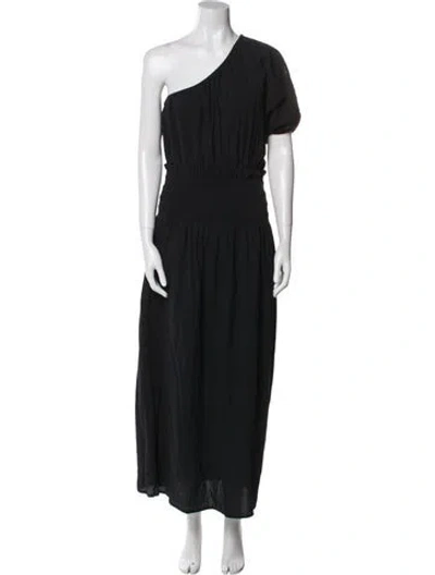 Pre-owned Apiece Apart One-shoulder Long Dress In Black