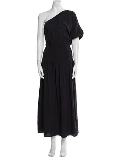 Pre-owned Apiece Apart One-shoulder Long Dress In Black