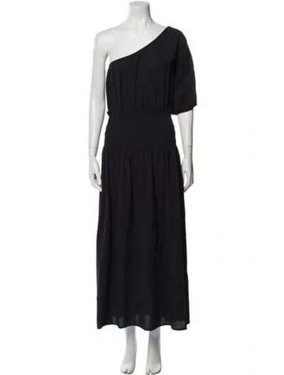 Pre-owned Apiece Apart One-shoulder Long Dress In Black