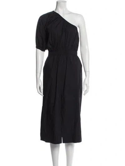 Pre-owned Apiece Apart One-shoulder Long Dress In Black
