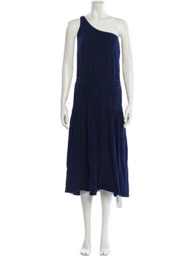 Pre-owned Apiece Apart One-shoulder Midi Length Dress In Blue
