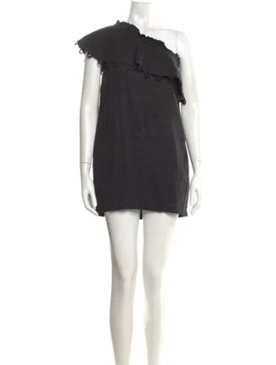 Pre-owned Apiece Apart One-shoulder Mini Dress In Black