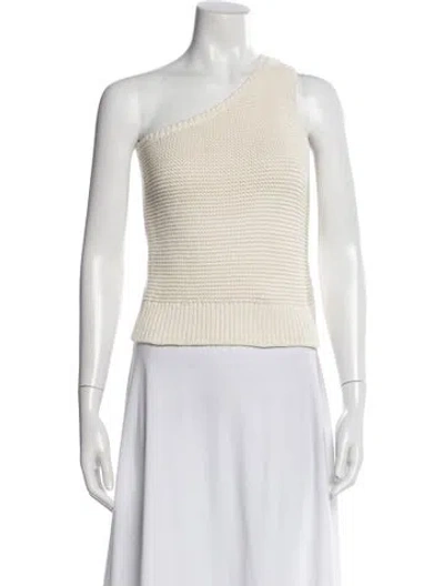 Pre-owned Apiece Apart One-shoulder Sleeveless Top In Neutral