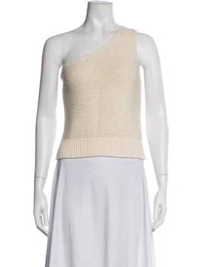 Pre-owned Apiece Apart One-shoulder Sweater In White