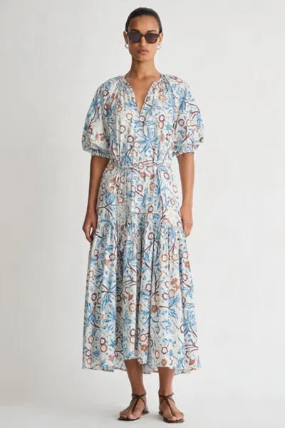 Apiece Apart Otillie Maxi Dress In Earthy Delights Batik In Blue