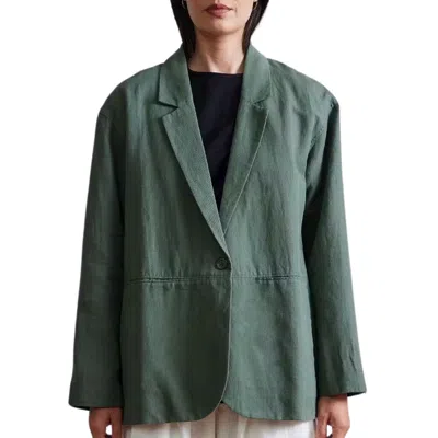 Apiece Apart Oversized Blazer In Thyme In Beige