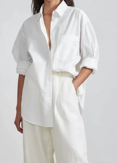 Apiece Apart Oversized Button Down Shirt In Cream In White