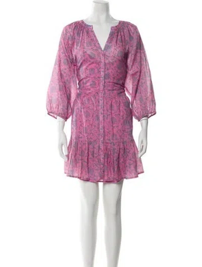 Pre-owned Apiece Apart Paisley Print Mini Dress In Pink