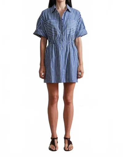 Apiece Apart Palmera Mini Dress In Indigo Stripe In Blue