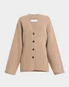 Apiece Apart Paris Merino Wool And Cashmere V-neck Button-front Cardigan In Walnut