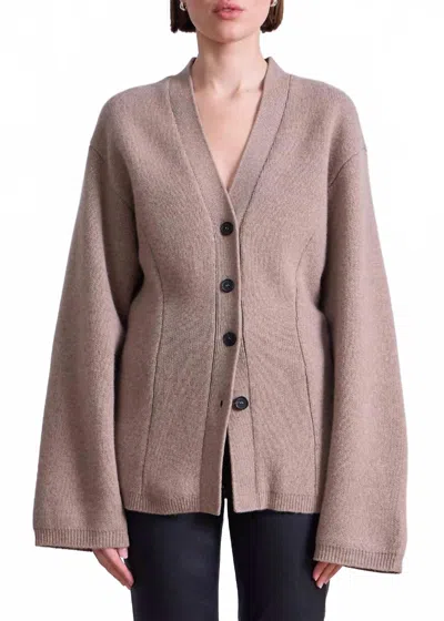 Apiece Apart Paris V-neck Cardigan In Walnut In Brown