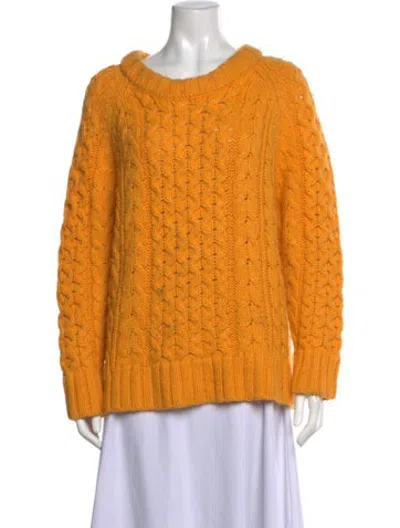 Pre-owned Apiece Apart Patterned Crew Neck Sweater In Yellow