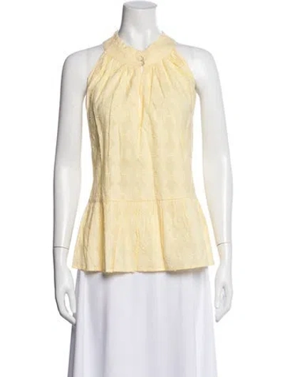 Pre-owned Apiece Apart Patterned Halterneck Top W/ Tags In Yellow