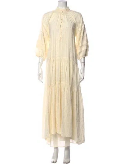 Pre-owned Apiece Apart Patterned Long Dress In Neutral
