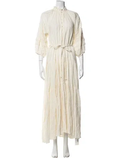 Pre-owned Apiece Apart Patterned Long Dress In Neutrals
