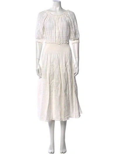 Pre-owned Apiece Apart Patterned Midi Length Dress In Neutral
