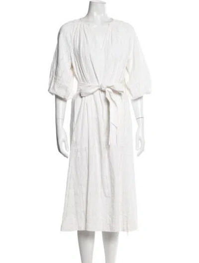 Pre-owned Apiece Apart Patterned Midi Length Dress In Neutrals